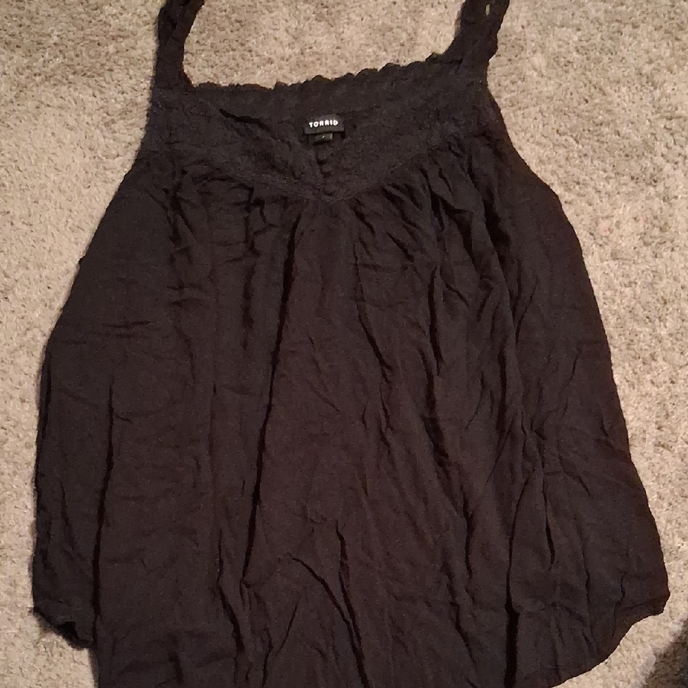 Torrid Black Lace Trim Women's Top